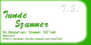 tunde szummer business card